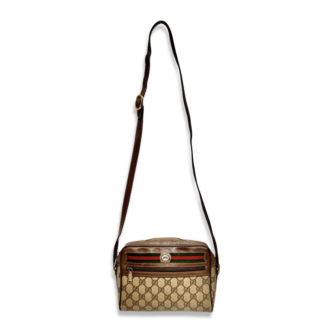 Gucci Mini Sac à Bandoulière Accessoire Collection Ancienne Ligne Sherry Gg Marron