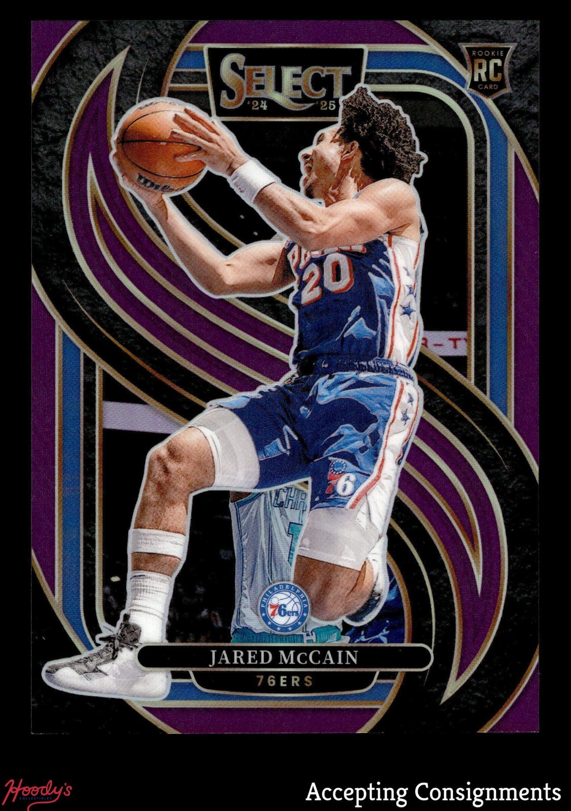 2024-25 Select Purple #184 Jared McCain 48/99 Premier Level ROOKIE RC 76ERS
