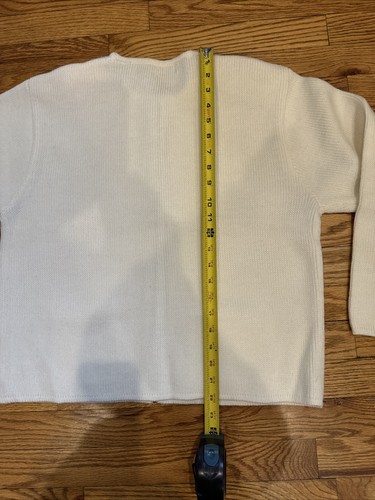 Karen Scott cremefarben Wolle Acryl Reißverschluss vorne Cardigan Pullover Taschen klassisch - Bild 19 von 19