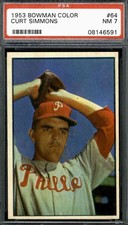1953 Bowman Color #64 Curt Simmons - PSA 7