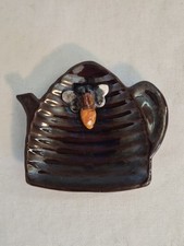 Cuchara de miel de abeja colmena plato bolsa de té soporte vintage