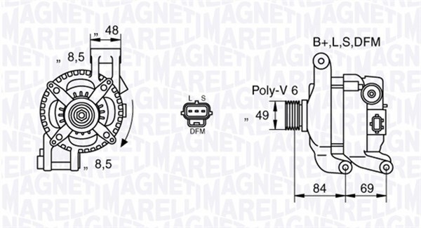 Magneti Marelli Lichtmaschine Generator Lima 063377417010 FüR MAX Ford Focus 12V-image