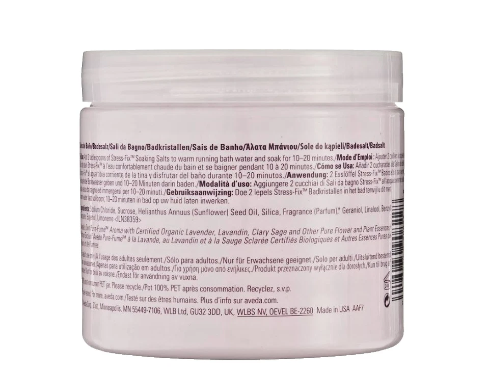 Sais de imersão Aveda Stress-Fix 16 oz lavanda sálvia vegana sem crueldade novo - Imagem 3 de 4