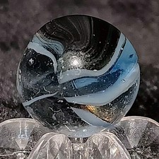 Vintage Vitro Agate Hybrid Cat's Eye Marble. SIX FINGER. .60" Nm Unique Example
