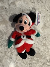 Vintage Disney Store Santa Mickey Christmas Mini Bean Bag Plush 9" B200