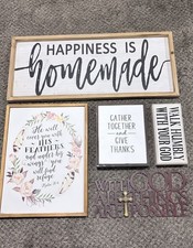 Christian God Wooden Wall Decor Signs Rustic Farmhouse Style Brown , One Metal