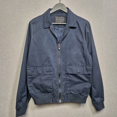 DStruct Jacket Mens Size Small Blue Harrington Full Zip Canvas Smart Casual