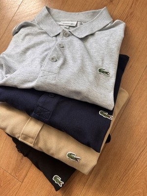 Lacoste Sport Men s Classic Polo Lot Of 4 Black/ Grey/ Navy/ Tan Men s 4XL FR9