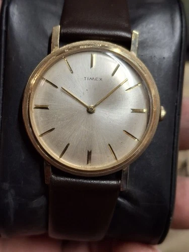 Timex Wafer Thin 1961 Mercury Gold Tone Mens Vintage 1960s Mechanical...