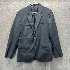 Theory Blazer Mens 40R Black Pinstripe Wool Two Button Sport Coat Jacket Cupro