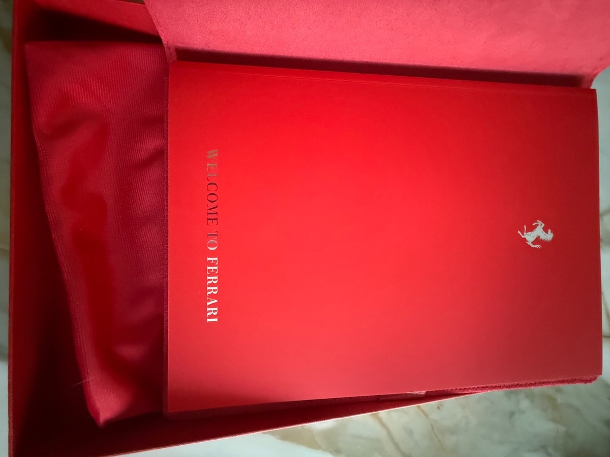 Ferrari Official Owners Welcome Book with Red Genuine Leather
