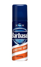 Barbasol Sensitive Skin Thick Rich Shaving Cream for Men, Travel 2oz 2 Pack