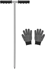 GADFISH Stainless Steel Soil Probe Rod,32-48 Inch Hight Adjustable Ground Rod To