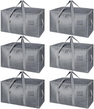 6-Pack Oversized Moving Bags with Reinforced Handles, Heavy-Duty Storage Tote fo
