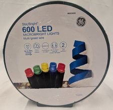 GE StayBright 600 Ct 124-ft Multi Colored Micro LED Christmas String Lights New