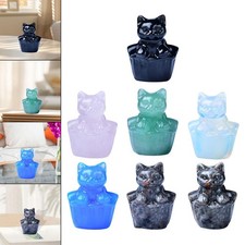 Statue de chat portable, œuvre d'art de table pour cheminée, chambre ou
