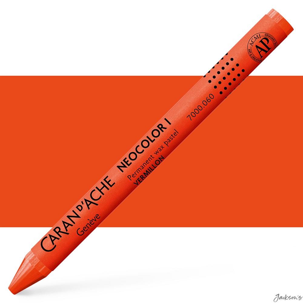 Caran d'Ache Classic Neocolor I Wax Pastel Crayon Vermilion For Artists