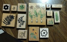 Lot Of 14 Plant/ Leaf/ Foliage Themed Rubber Stamps