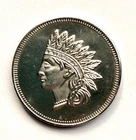 Indian Head Style 1 oz Silver Round .999 Fine–Incuse Design One Troy Ounce C-016