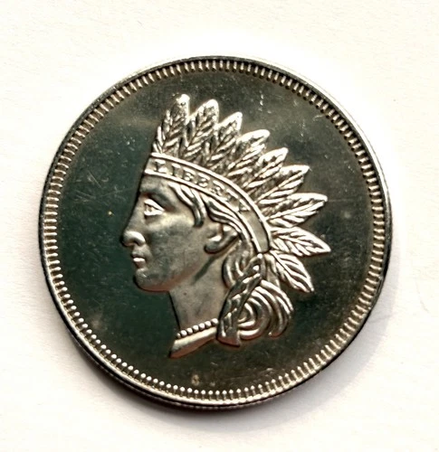 Indian Head Style 1 oz Silver Round .999 Fine–Incuse Design One Troy Ounce C-016