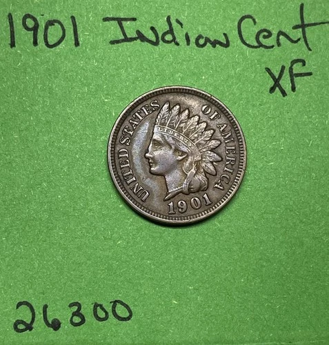 1901 Indian Head Cent / Penny 1c Xf Extra Fine