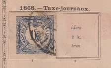 TIMBRE ANCIEN HONGRIE 1868 TAXE JOURNAUX OBLITERE rare
