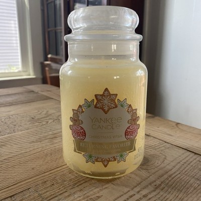 Yankee Candle CHRISTMAS WISH 22 Oz Large Glass Jar Single Wick Candle NEW