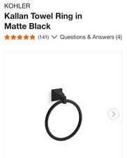 KOHLER Kallan Towel Ring in Matte Black K-R22083-BL