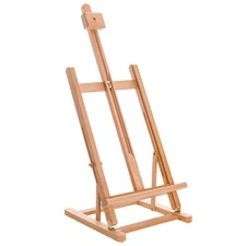 U.S. Art Supply 38" High Tabletop Wooden H-Frame Studio Easel, Artist Adjustable