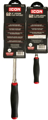 ICON (70446 & 70451) 3/8" & 1/4" Drive, G2 Locking Flex Head Ratchets (FREE S&H) image 2