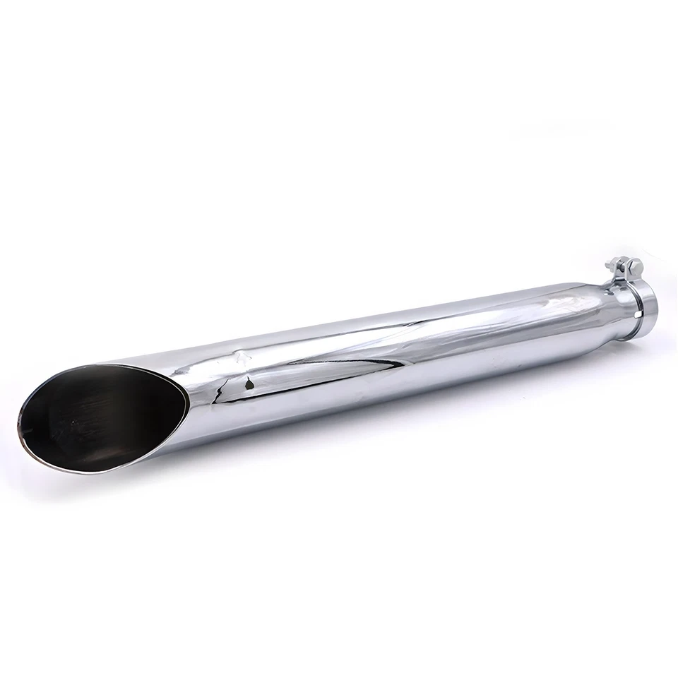 2x Motorcycle Exhaust Muffler Pipe 20" for Harley Chrome Racing Bikes Universal - Image 3 of 4