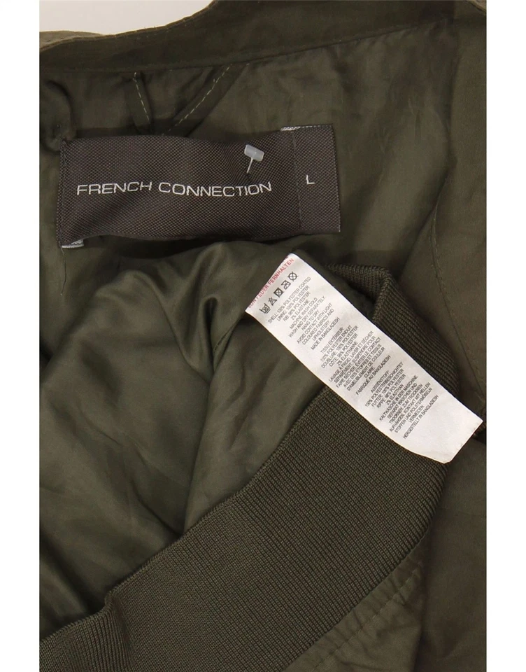 Chaqueta de bombardero FRENCH CONNECTION para hombre UK 40 grande verde poliéster CN01 Foto 4 de 4