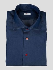 Kiton Denim Cotton Shirt SKZ36 Man