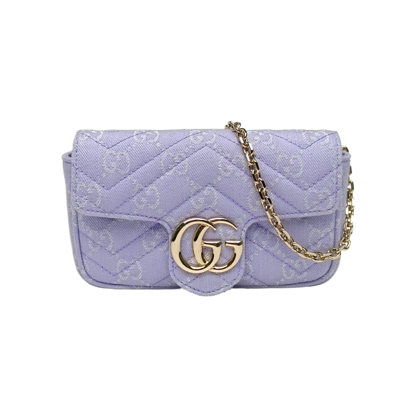 GUCCI GG Marmont Shoulder Bag Mini 16.5cm Purple Canvas P206538233