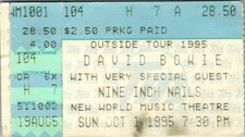 DAVID BOWIE CONCERT TICKET, NEW WORLD MUSIC THEATRE, OCT. 1 1995