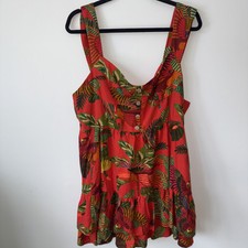 NWT Farm Rio Red Forest Birds Mini Dress