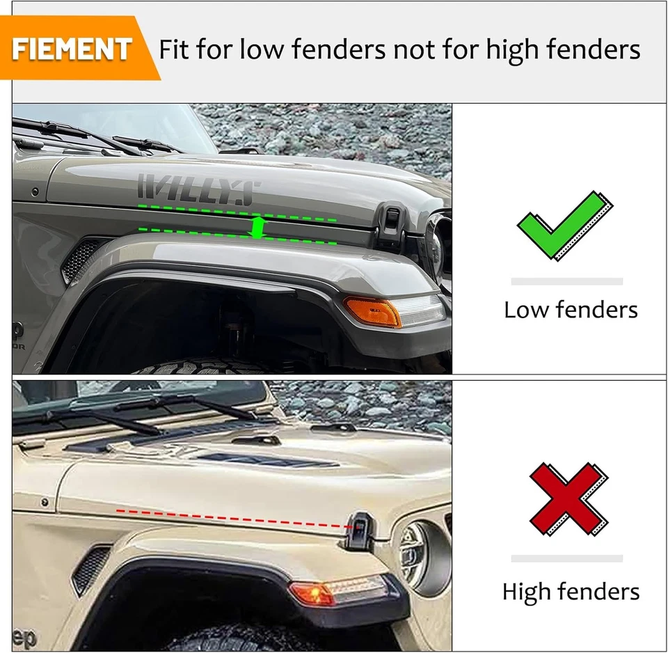 Protector de extensión de guardabarros forro 4 piezas para Jeep Gladiator Sport y Willys Foto 3 de 4