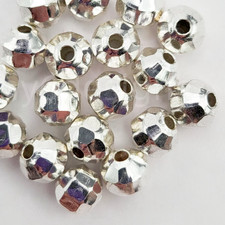 Shiny Silver Plated Faceted Round Spacer Beads 3mm 4mm 5mm 6mm 40/30/25/18 pcs