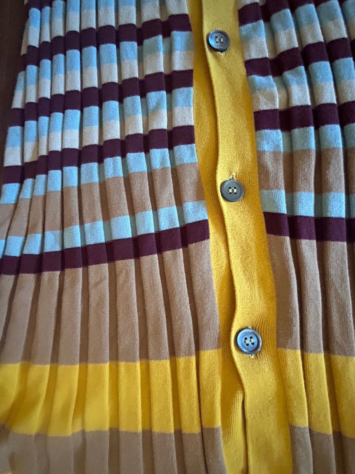 Marni Striped Multicolor Button Front Cotton Crew… - image 3