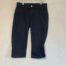 Lane Bryant Dark Wash Capri Jeans Womens 14 Cropped Denim Stretch Indigo AM58