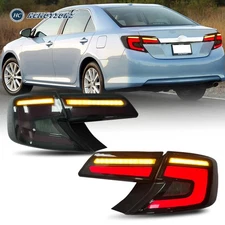 HCmotion Full Smoked LED Tail Lights for 2012-2014 Toyota Camry Tail Light Kits