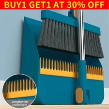 Long Handled Dustpan and Brush Set Strong Metal Handle Dust Pan & Broom Sweeper+