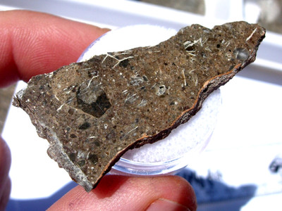 5.24 grams 46x20x3mm Oued El Hamim 001 Lunar slice Meteorite (frag. breccia)