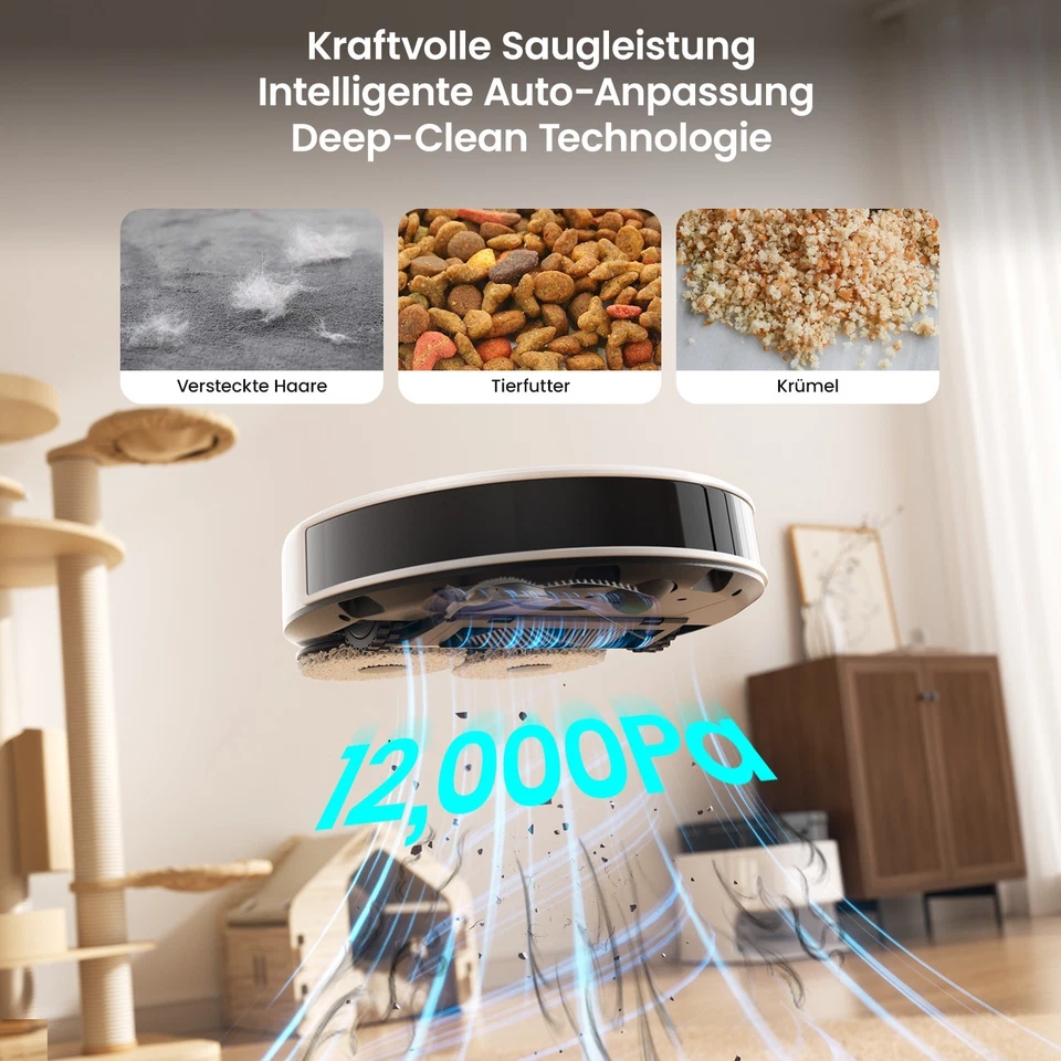 Lefant M3L 12000Pa Robot Vacuum Cleaner Self-Emptying Robotic Vacuum and Mop - Bild 2 von 4