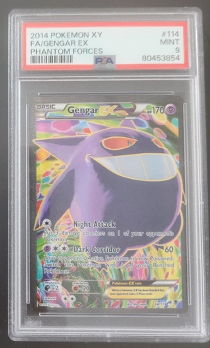 2014 Pokemon XY Full Art Gengar Ex Phantom Forces 114/119 PSA 9