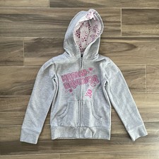 Harley Davidson Zip Hoodie Girls Size 6X Sparkly Embroidery Hearts Skull