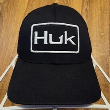 Huk Hat Cap Snapback Black Mesh Fishing Performance Outdoors Yupoong