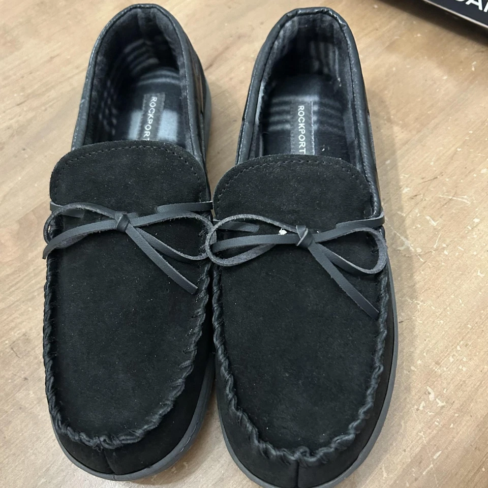 Zapatillas Rockport para hombre talla 8,5-9 negras mocasín de espuma viscoelástica gamuza R881BLK Foto 4 de 4