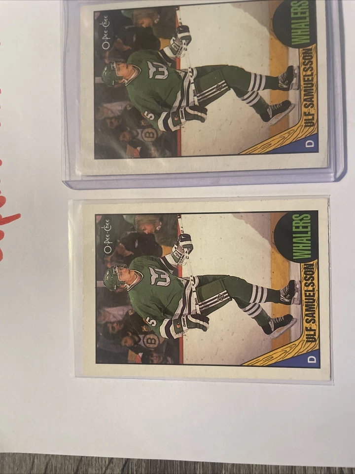 1987-88 O Pee Chee Rookie #23 Ulf Samuelsson 3 Card Lot 🏒 Nhl - Image 2 of 4