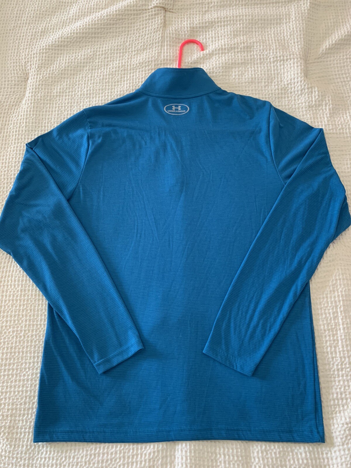 Under Armour Blue Fitted Threadborne Run Heatgear Half Zip Size Medium